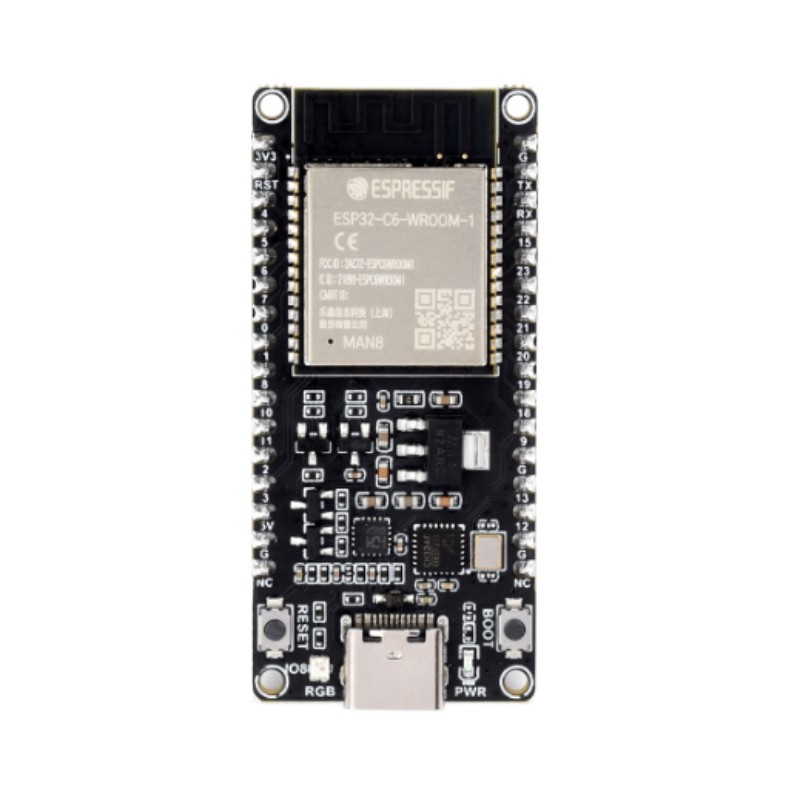 ESP32-C6-DEV-KIT-N8-M met soldeerpinnen